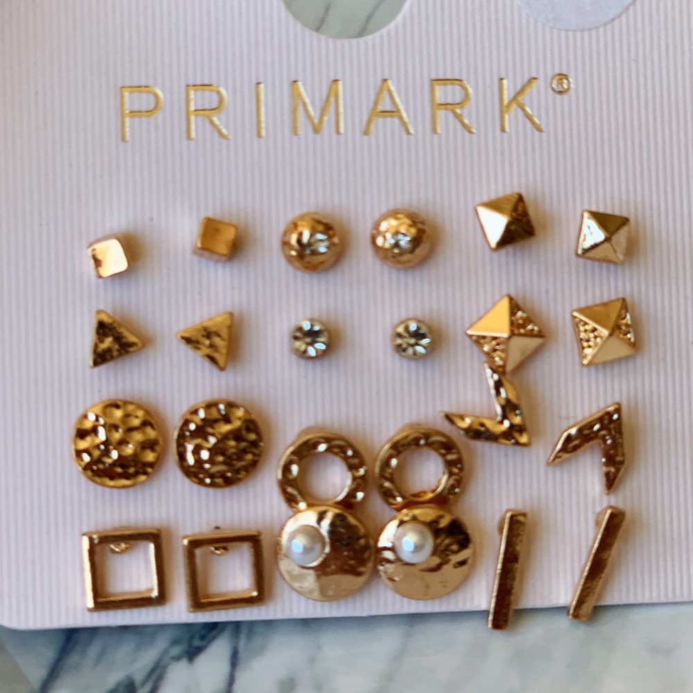 NWT Primark 12 pair gold vintage cute earrings